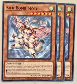Yugioh! 3x Silk Bomb Moth DOOD-EN088 Common 1st Ed NM - Image 1