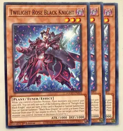Yugioh! 3x Twilight Rose Black Knight DOOD-EN005 Common 1st Ed NM - Image 1