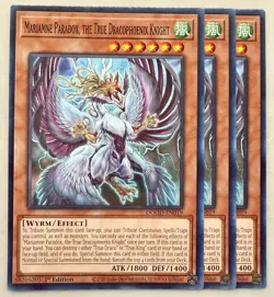 Yugioh! 3x Mariamne Paradox, the True Dracophoenix Knight DOOD-EN019 Common NM - Image 1