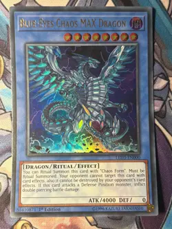 Blue-Eyes Chaos MAX Dragon 1st Edition LED3-EN000 YuGiOh Card ULTRA RARE - Image 1