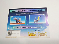 Shiny Miraidon Koraidon Code GameStop Pokemon - Physical PROMO Card- Unused Code - Image 1