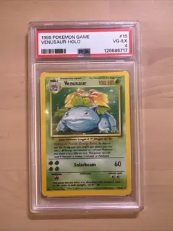 Pokemon TCG Venusaur Base Set Holo Unlimited Rare Card 15/102 1999 PSA 4 - Image 1