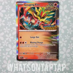 Pokemon Card Gouging Fire 151 Black Star Promo SV Surging Sparks Prerelease LP - Image 1