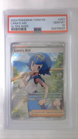 GEM MT PSA 10 Lana's Aid 207/167 Sv06: Twilight Masquerade Holo Pokemon Card - Image 1
