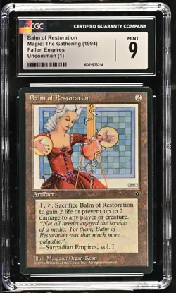 BALM OF RESTORATION Fallen Empires Rare Reserved List CGC 9 MTG [Nostalgium] - Image 1