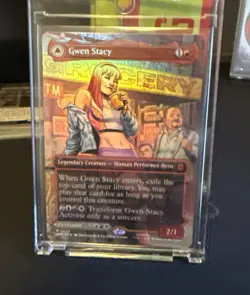 WOTC Marvel's Spider-Man Gwen Stacy (0202) (Borderless) (MR) (Foil) NM - Image 1
