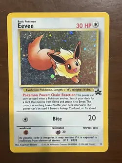 Holo Eevee Wizards Black Star Promos 11 Pokemon TCG Promo Card Nintendo Wotc - Image 1