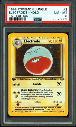 1999 Pokemon Fossil Electrode Holo #2 PSA 8 (1st Edition) NM - MINT 8 - Image 1
