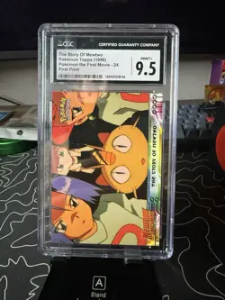 1999 Pokemon the First Movie Story of Mewtwo Print Blue Topps Logo #24 CGC 9.5 - Image 1