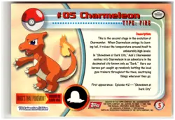 1999 Pokemon Topps TV #05 Charmeleon A1889 - Image 2