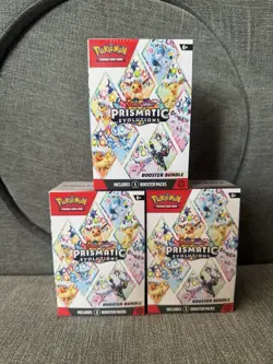 Pokemon Scarlet & Violet Prismatic Evolutions Booster Bundle Lot of 3 - SEALED - Image 1