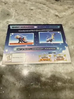 Shiny Koraidon/ Miraidon Code GameStop Pokemon Promo Not Scratched PM + Physical - Image 1