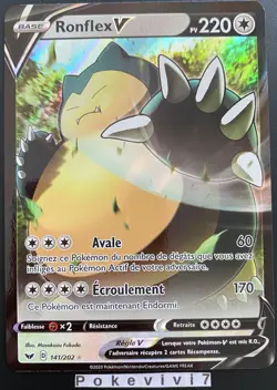 Carte Pokemon RONFLEX 141/202 Ultra Rare V Epee et Bouclier 1 EB01 FR NEUF - Image 1