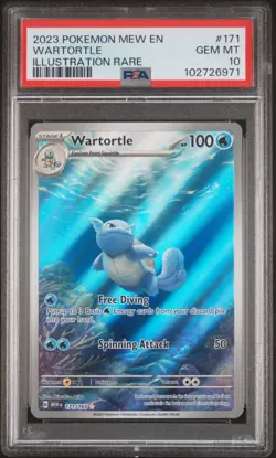 Pokemon MEW EN-151 Wartortle Illustration Rare Full Art 171 PSA 10 Ships Fast!!! - Image 1