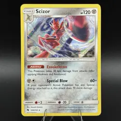 2018 POKEMON SCIZOR 126/214- LOST THUNDER - HOLO - RARE - NM - Image 1