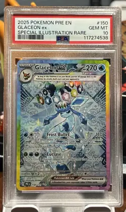 Pokemon Prismatic Evolutions Glaceon EX 150/131 PSA 10 Gem Mint - Image 1