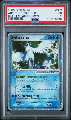 2005 POKEMON BLACK STAR PROMOS #032 ARTICUNO EX-HOLO PSA 5 - Image 1