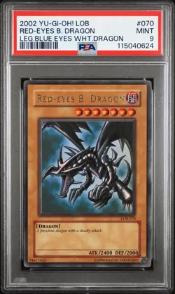 Yu-Gi-Oh! TCG Red-Eyes B. Dragon LOB-070 Unlimited Ultra Rare PSA 9 MINT - Image 1