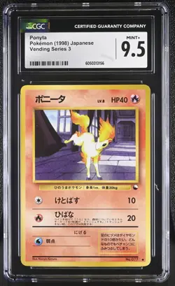 CGC 9.5 MINT+ Ponyta 1998 Vending Series 3 Japanese 77 Pokemon Card - Image 1