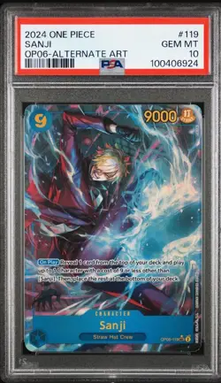 Sanji OP06-119 Parallel SEC PSA 10 Wings of Captain One Piece Card Game Alt - Image 1