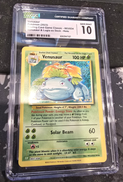 CGC GM 10!! Venusaur 003/034 Trading Card Game Classic Holo Lugia Ex Deck - Image 1
