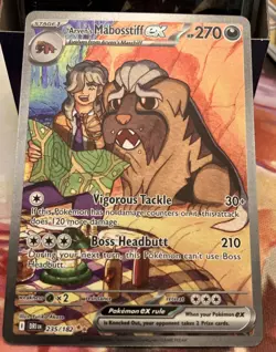 Pokemon Mabosstiff ex Card - Rare Trading Card Game Collectible - Image 1