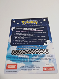 Shiny Miraidon Koraidon Code GameStop Pokemon - Physical PROMO Card- Unused Code - Image 2