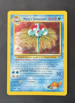 Pokemon TCG Misty's Tentacruel Gym Heroes Holo Card 10/132 Vintage WotC - Image 1
