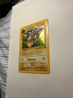 1999 Pokemon TCG Aerodactyl Fossil 1/62 Holo Rare Card Vintage WOTC LP+ - Image 4