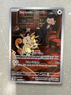 Pokemon TCG Destined Rivals Team Rockets Meowth Card 203/182 Never Played! - Image 1