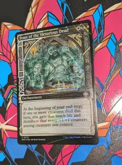 MTG *HALO FOIL* Aftermath Uncommon FEAST OF THE VICTORIOUS DEAD NM - Image 1