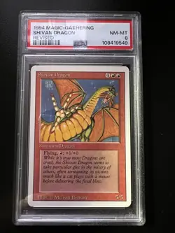 MTG Shivan Dragon Revised PSA 8 NM-MT Magic The Gathering - Image 1