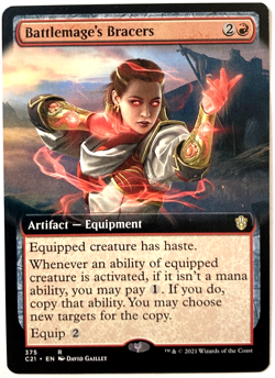 MTG Battlemage's Bracers *EXTENDED ART* Commander 2021 375 NM - Image 1