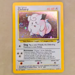 Clefairy Holo SWIRL NM NEAR MINT 6/130 - Base Set 2 - Pokemon RARE CARD WOTC - Image 1