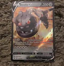Steelix V 115/185 SWSH Vivid Voltage Ext. Art Ultra Rare Holo Pokemon 2020 NM - Image 1
