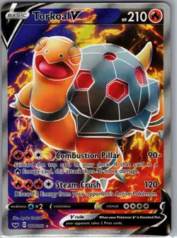 Torkoal V 188/202 - Pokemon TCG SWSH01: Base Set - Full Art Ultra Rare (NM) - Image 1
