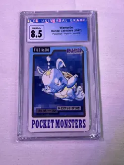 Cgc 8.5 Wartortle Bandai Carddass Pokemon 1997 Part 4 No. 008 Graded 8.5 NM/Mint - Image 1
