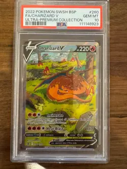 2022 Pokemon Ultra Premium Collection Charizard V SWSH #260 PSA 10 - Image 1