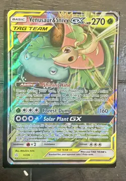 Pokemon TCG Venusaur and Snivy GX Tag Team Cosmic Eclipse 1/236 - Image 1