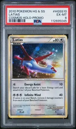 2010 HeartGold SoulSilver Black Star Promo Latias HGSS10 PSA 6 Holo Rare Pokemon - Image 1