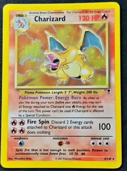 Pokemon Card Charizard Legendary Collection Vintage 2002 Holo Rare #3/110 LP/MP - Image 1