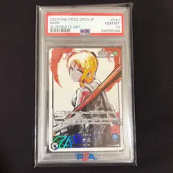 PSA10 Nami Leader Parallel Sumi-e Art OP03 One Piece Card GEM MINT - Image 1