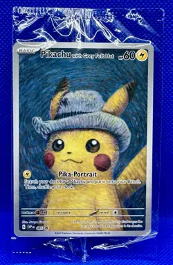 Pokemon x Van Gogh: Pikachu with Grey Felt Hat - 085 Promo Card - Sealed - Image 1