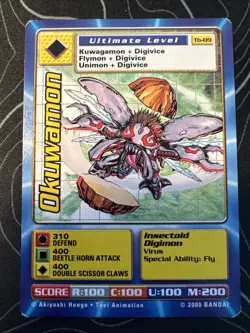 Digimon Digi-Battle Okuwamon Card Game Taco Bell TB-09 Promo Vintage Y2K 2000 - Image 1