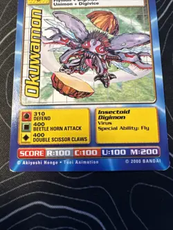 Digimon Digi-Battle Okuwamon Card Game Taco Bell TB-09 Promo Vintage Y2K 2000 - Image 3
