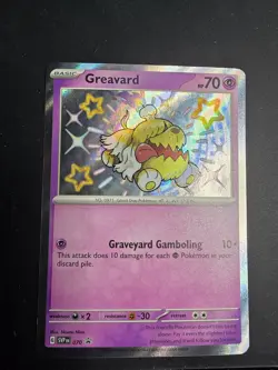 Pokemon TCG Greavard 070 Sv Scarlet & Violet Blsck Star Promo Card Shiny Holo NM - Image 1