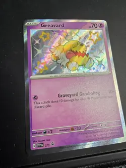 Pokemon TCG Greavard 070 Sv Scarlet & Violet Blsck Star Promo Card Shiny Holo NM - Image 2