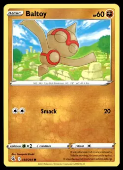 Baltoy 144/264 Pokemon Card Fusion Strike Common 60 HP Near Mint TL - Image 1