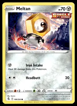 Meltan 188/264 Pokemon Card Fusion Strike Common 70 HP Near Mint TK - Image 1