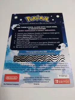 Shiny Miraidon Koraidon Code GameStop Pokemon - Physical PROMO Card- Unused Code - Image 2